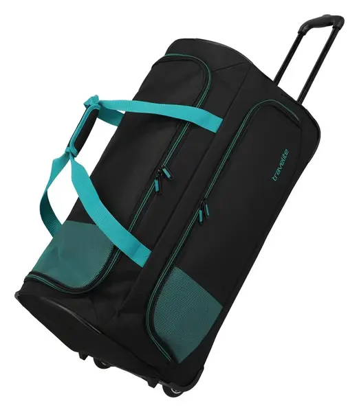 Cestovná taška na kolieskach Travelite Basics Fresh Wheeled duffle L Black/petrol