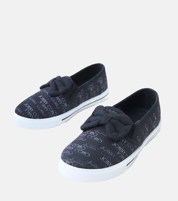 Gemre Children's black sneakers with bow Missi