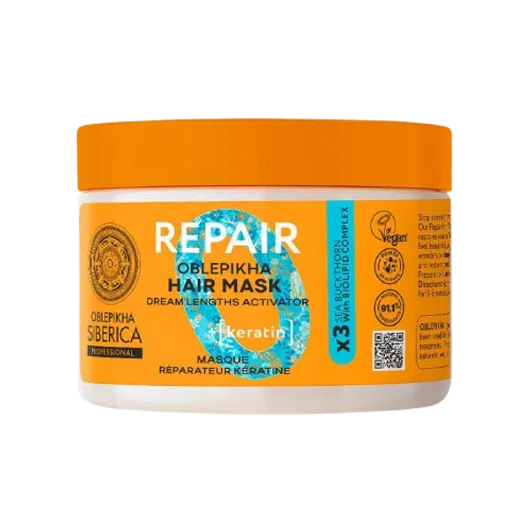 NATURA SIBERICA Oblepikha O Repair Regenerační maska na vlasy s keratinem 300 ml