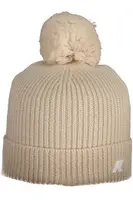 Béžová čepice s bambulí