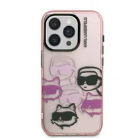 Zadní kryt Karl Lagerfeld IML Multi K&CH Heads pro Apple iPhone 15 Pro Max, růžová