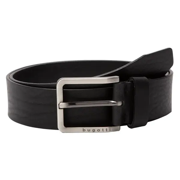 Kožený pánsky opasok Bugatti Lucius - čierna