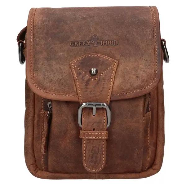 Pánska kožená taška cez rameno Greenwood Damian - světlo hnedá