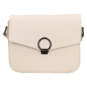 Dámska kožená crossbody kabelka Lagen Simoa - krémová