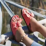 Resti Pink Flip Flops with Summer Blow Bow - Footwear
