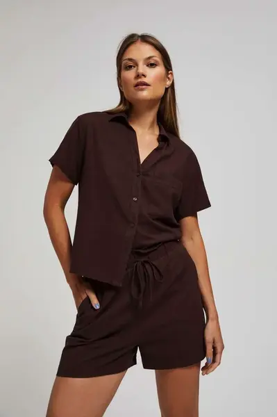 Marisse Women's Shorts L-Sh-4012 D.Oak