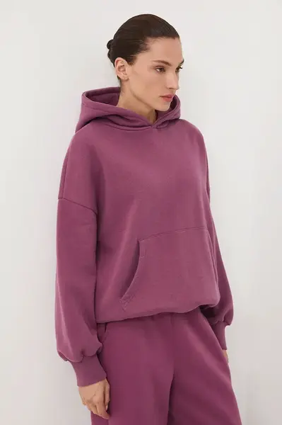 Mikina Medicine dámská, fialová barva, s kapucí, hladká