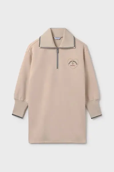 Dívčí šaty Mayoral béžová barva, mini, oversize, 7912