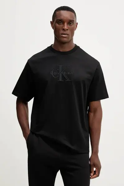 Bavlněné tričko Calvin Klein Jeans pánské, bílá barva, s aplikací, LV04RB295G