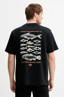 Bavlněné tričko Dickies pánské, černá barva, s potiskem, DK0A87QG