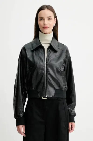 Bunda Calvin Klein Jeans černá barva, přechodná, LV047C518G