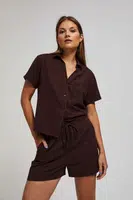 Marisse Women's Shorts L-Sh-4012 D.Oak