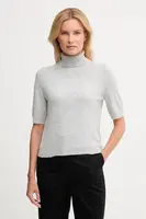 Dětský svetr s příměsí vlny United Colors of Benetton šedá barva, s golfem, 102HD203X