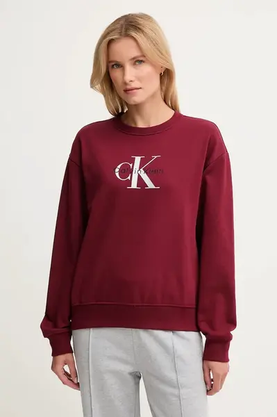 Mikina Calvin Klein Jeans dámská, béžová barva, s potiskem, LV047B234G