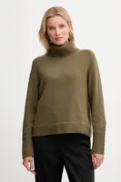 Svetr s příměsí vlny Joop! zelená barva, s golfem, 30049417