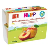 HIPP Ovocie 100% jablká s broskyňami BIO 4 x 100 g