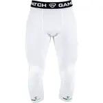 GAMEPATCH TIGHTS 3/4 WITH KNEE PADDING Kompresní unisex legíny, bílá, velikost