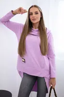Long back sweatshirt with hood dark purple