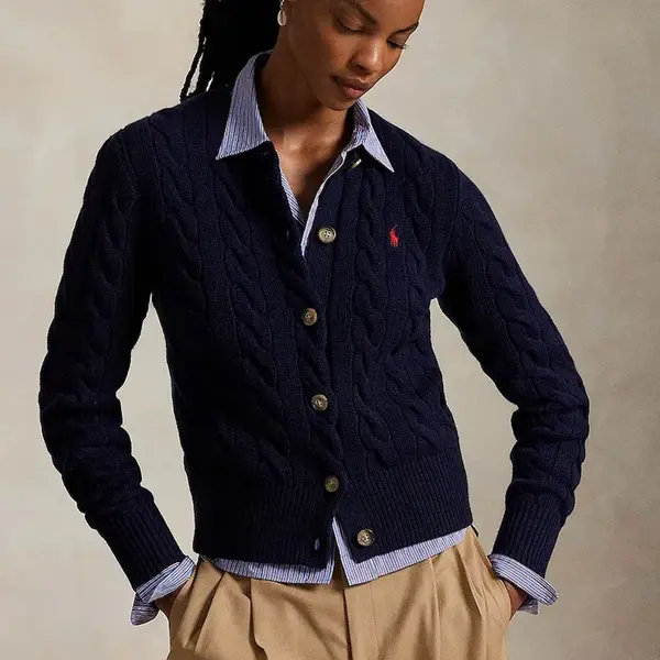 Vlněný svetr Polo Ralph Lauren dámský, tmavomodrá barva, 211972104