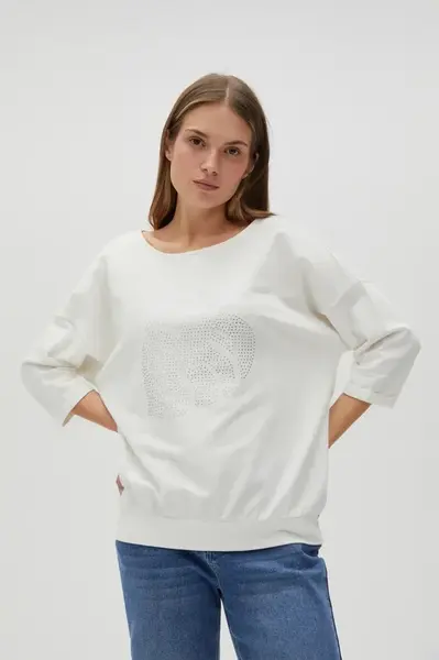 Marisse Women's Sweatshirt L-Bl-4600 Off White