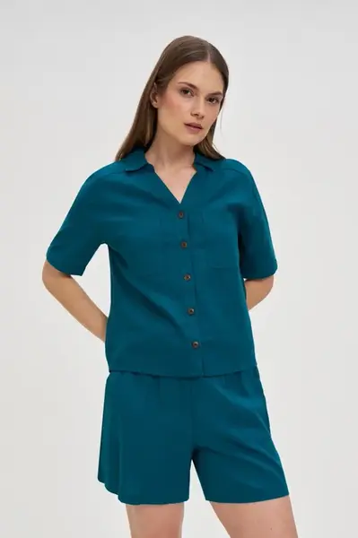 Marisse Green Viscose And Linen Shirt