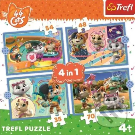 44 koček Kočičí tým 4v1 - puzzle z kategorie Maxi dílky