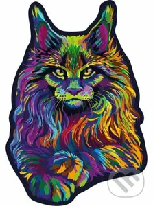 Duhová divoká kočka, dřevěné - puzzle z kategorie Zvířata