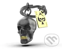 Kľúčenka - Čierna lebka s kartou