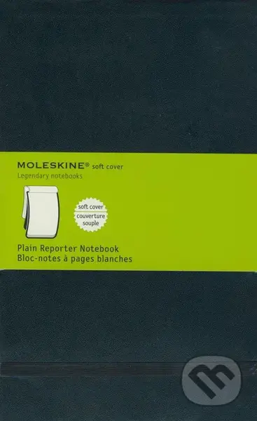 Moleskine - stredný čistý reportérsky zápisník (mäkká čierna väzba)