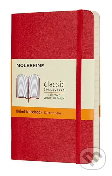 Moleskine - červený zápisník (malý, linajkovaný)