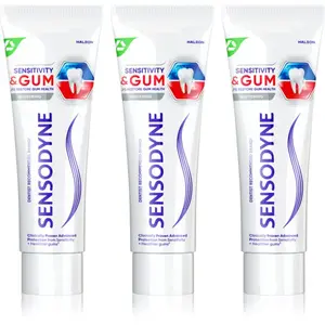 Sensodyne Sensitivity & Gum Whitening bělicí zubní pasta pro ochranu zubů a dásní 3x75 ml