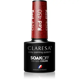 Claresa SoakOff UV/LED Color Rainbow Explosion gelový lak na nehty odstín Red 430 5 g