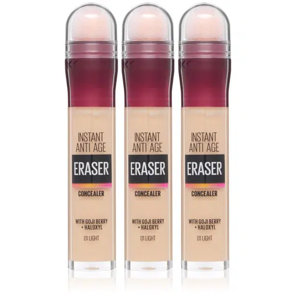 MAYBELLINE NEW YORK Instant Anti Age Eraser tekutý korektor s houbičkovým aplikátorem výhodné balení odstín 01 Light