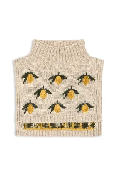 Detská kapucňa z vlnenej zmesi Konges Sløjd BELOU LEMON KNIT NECKWARMER.