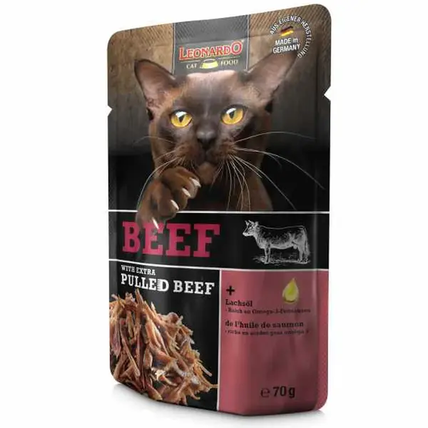 Leonardo hovězí s extra trhaným hovězím - kapsičky 70 g