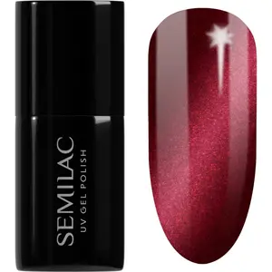 Semilac UV Hybrid Silk Effect gélový lak na nechty s použitím UV/LED lampy odtieň 467 Red Candle Flash 7 ml