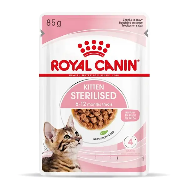 Royal Canin Kitten Sterilised - vlhké krmivo pre sterilizované mačiatka 12 x 85 g