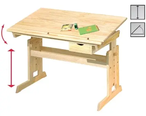 Polohovateľný písací stôl Julia, borovica%