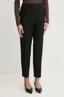 Kalhoty BOSS dámské, černá barva, střih cigarette, high waist, 50511954