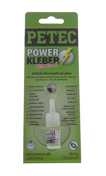 Vteřinové lepidlo na plasty a kovy Power Kleber, 3 g - Petec