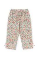 Dětské kalhoty Konges Sløjd ELIN SLIT PANTS GOTS tyrkysová barva, vzorované, KS102433