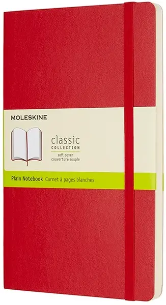 Zápisník MOLESKINE měkký čistý červený L