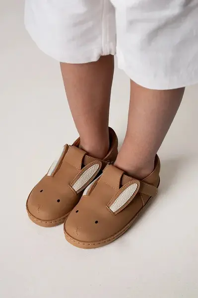 Dětské kožené polobotky Donsje Xan Classic Shoes Bunny béžová barva, 2010009