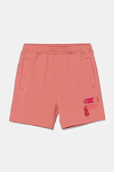 Dětské kraťasy Fila LISINE oranžová barva, s potiskem, nastavitelný pas, FAK0409