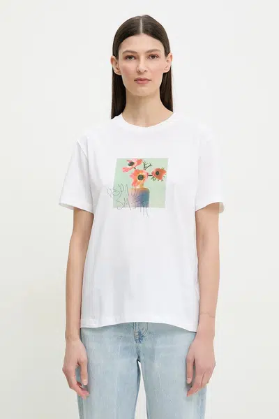 Bavlněné tričko PS Paul Smith bílá barva, W2R.232V.PP4958