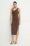 Šaty Patrizia Pepe hnědá barva, midi, 2A2912 J129