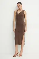 Šaty Patrizia Pepe hnědá barva, midi, 2A2912 J129