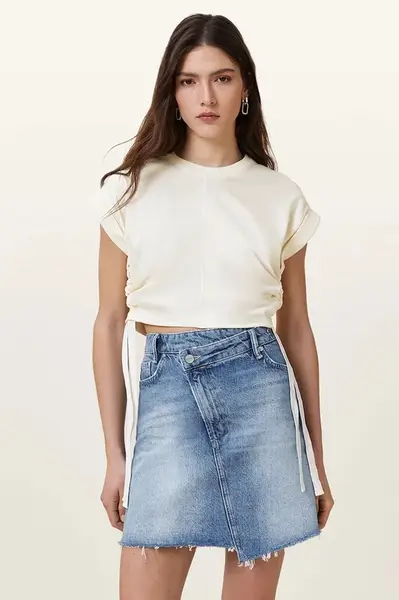 Halenka AllSaints MIRA SATIN dámská, bílá barva, hladká, W054JC