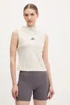 Top adidas W AOP Blur béžová barva, JG6236