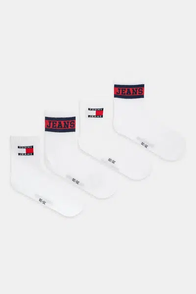 Ponožky Tommy Jeans 4-pack bílá barva, 701235903